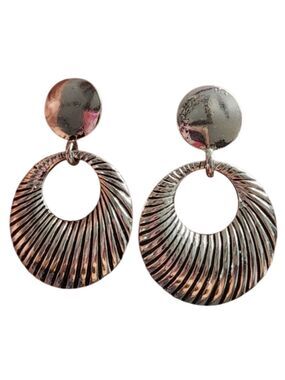 Silver Spiral Drop Earrings